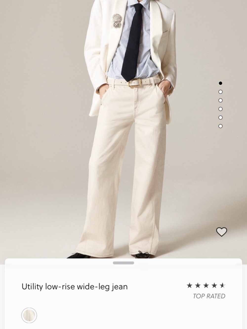 J.Crew Utility low rise wide leg jeans